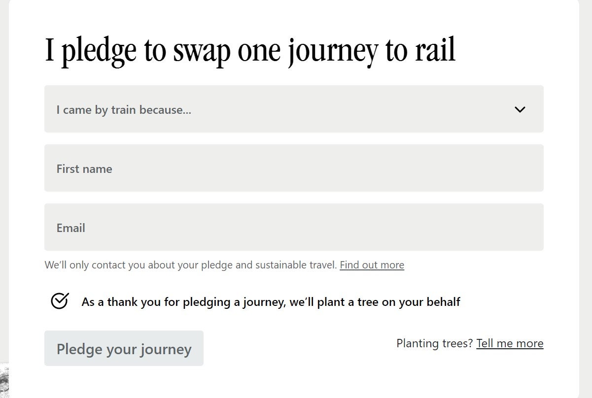 Customers can ‘pledge’ one train journey