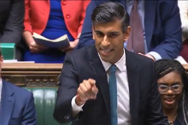 Prime Minister Rishi Sunak speaking during Prime Minister’s Questions in the House of Commons (PA)