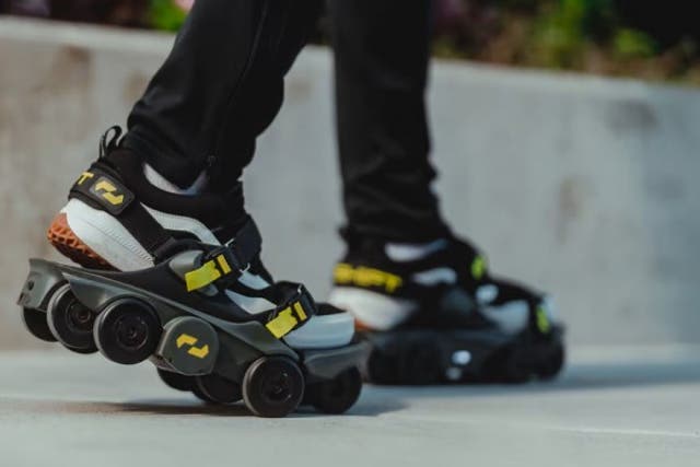 <p>Shift Robotics claims its Moonwalkers shoes boost walking speed by 250 per cent</p>