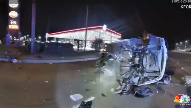 <p>Bodycam footage from Stillwater Police Department shows the wreckage from a teen’s 150mph crash that killed two passengers</p>