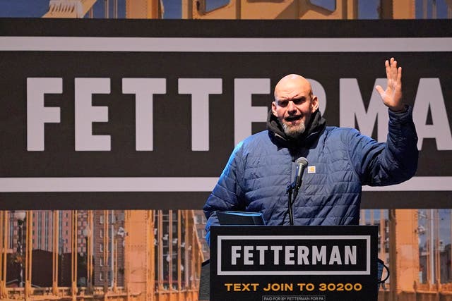 <p>John Fetterman at a campaign event in Pittsburgh </p>