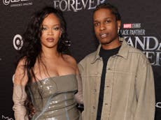 Rihanna and A$AP Rocky wear matching outfits to Black Panther: Wakanda Forever premiere