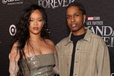 Rihanna and A$AP Rocky wear matching outfits to Black Panther: Wakanda Forever premiere