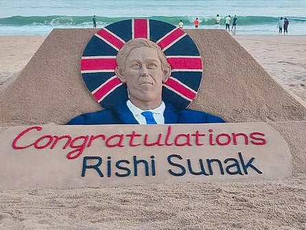 Sudarsan Pattnayak, a specialist sand artist, made the sculpture on Puri Beach in Odisha, India