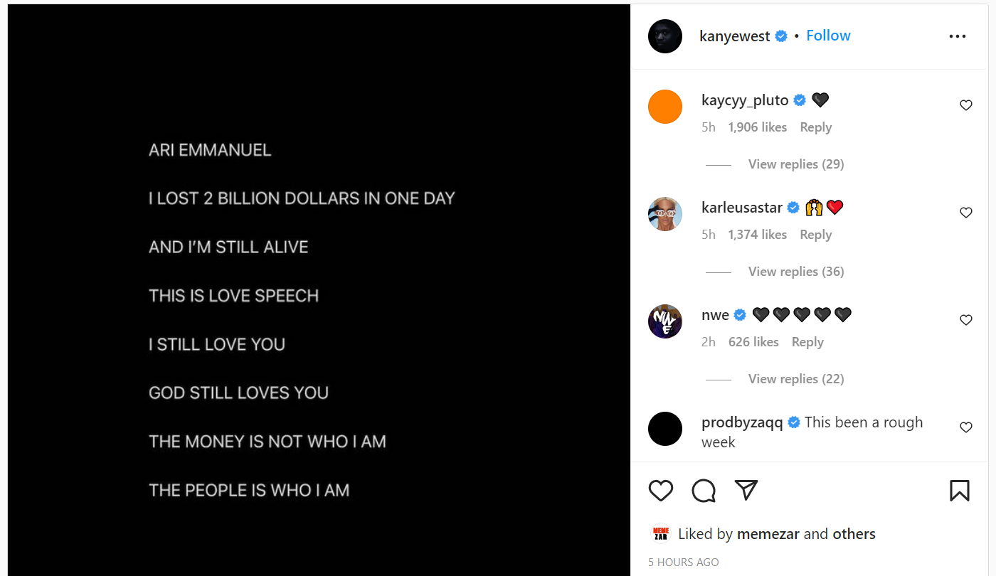 Instagram unlocked Kanye West’s account this week as the rapper took to posting on his preferred social media platform late Wednesday night, where he seemed to address the fallout with Adidas and Gap in screenshot text messages