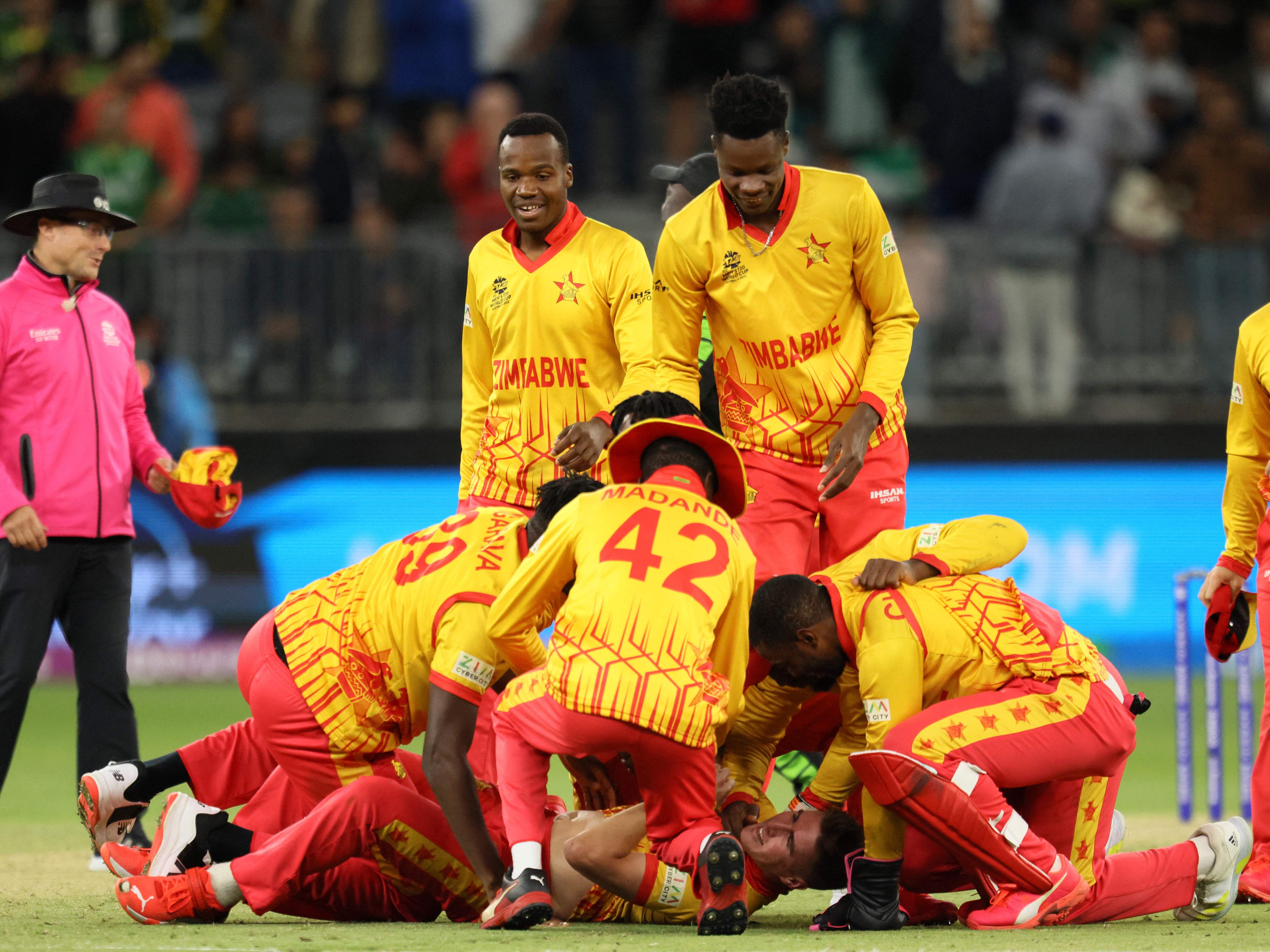 Zimbabwe claimed a famous win in Perth
