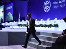 Cop27: Rishi Sunak accused of ‘massive failure of climate leadership’ in skipping summit