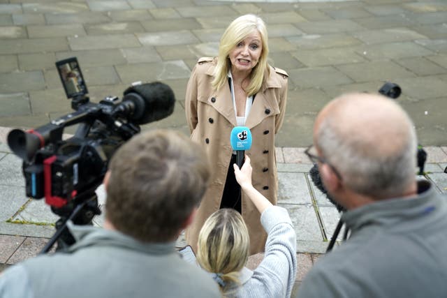 West Yorkshire mayor Tracy Brabin speaks to the media outside Leeds train station following the emergency meeting of northern mayors in relation to rail chaos in the North (Danny Lawson/PA)