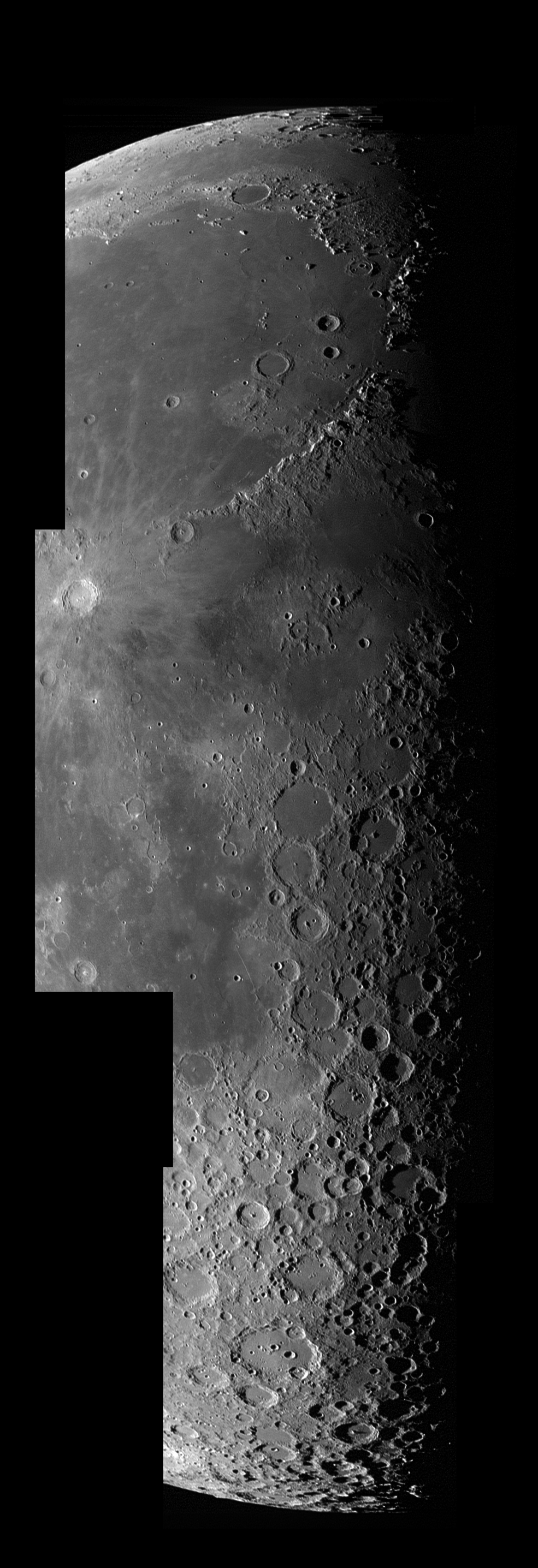 This large photo of the Moon is a mosaic of five images taken by Nasa’s Lucy spacecraft on 16 October from about 140,000 miles from the Moon