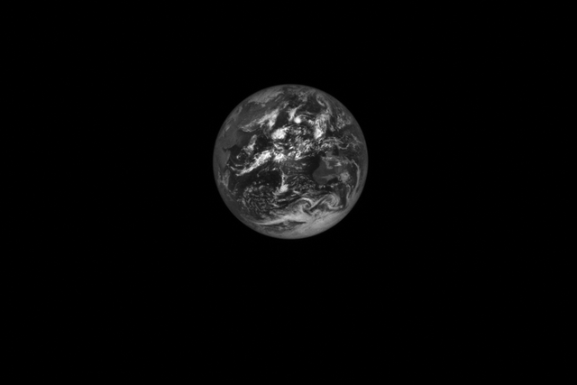 <p>Earth as seen from Nasa’s Lucy spacecraft while 380,000 miles away </p>