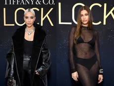 Kim Kardashian poses with Hailey Bieber after Kanye West feuded with model on Instagram