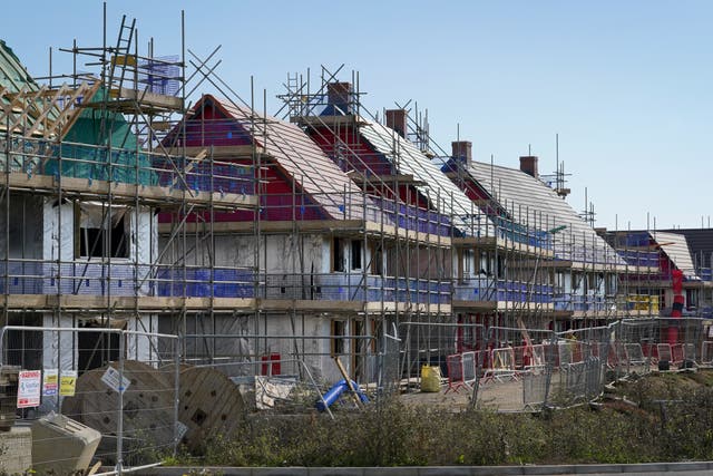 <p>A new housing estate under construction in Ashford, Kent</p>