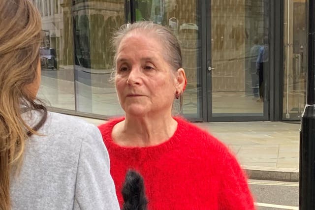 Hillary Collard, mother of Jemma Mitchell, outside the Old Bailey (PA)
