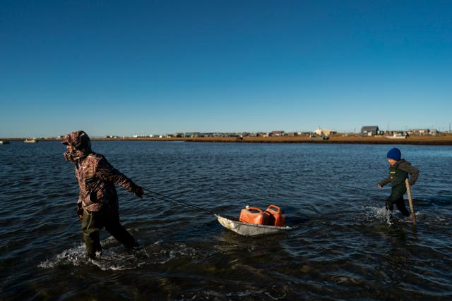 APTOPIX Climate Migration Alaska Disappearing Island