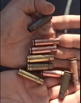 Protesters showed bullet casings, saying that regime forces had used live bullets on the crowd in Zahedan