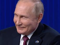 Putin smirks as he’s asked about ‘sending everyone to heaven’ in nuclear war
