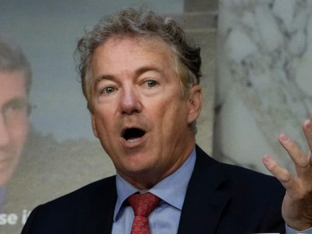 <p>Sen. Rand Paul (R-KY) questions Dr. Anthony Fauci, director of the National Institutes of Allergy and Infectious Diseases, during a Senate Committee on Health, Education, Labor and Pensions hearing</p>
