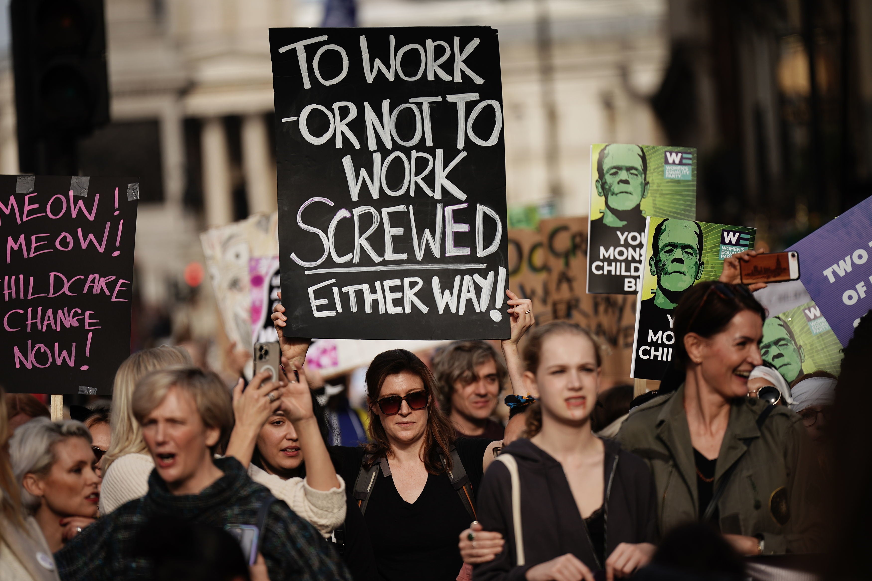 Thousands of parents joined ‘March of the Mummies’ protests over childcare costs this weekend