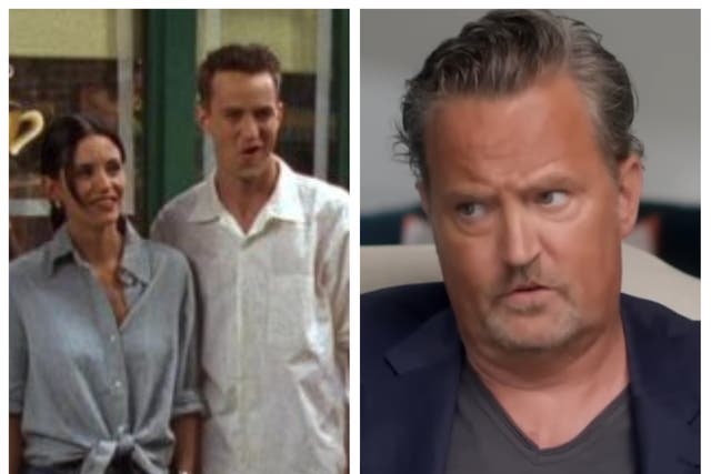 <p>Matthew Perry reacts to watching ‘painfully thin’ version of himself on Friends</p>