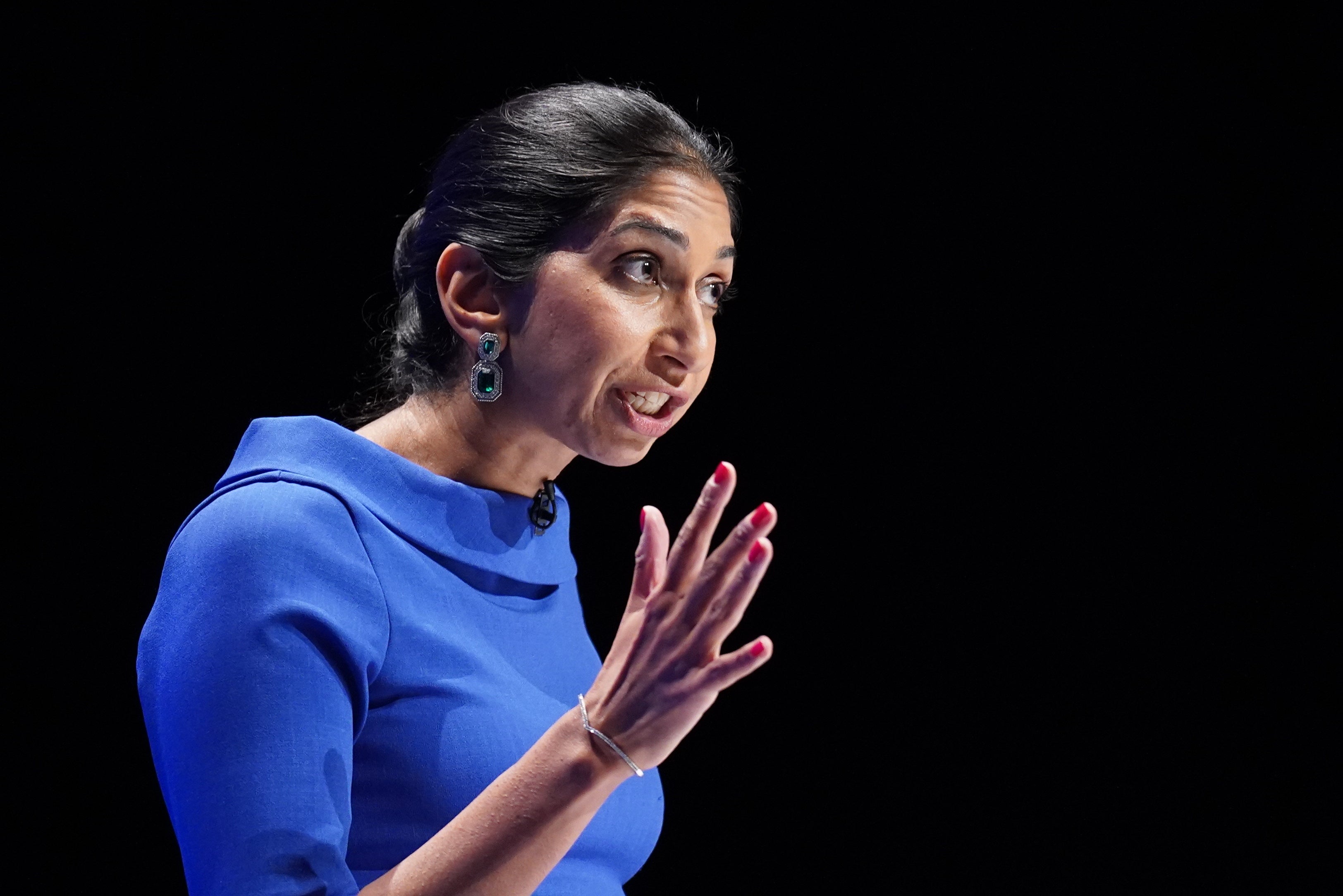 Suella Braverman speaking at the Conservtive Party conference in October