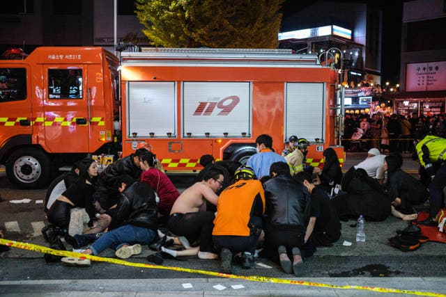 <p>More than 150 people were killed in a stampede at a Halloween event in Seoul</p>