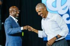Midterm polls – latest: Narrow leads for Democrats as Biden and Obama hit campaign trail