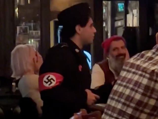 <p>A man dressed as a Nazi was asked to leave a New York City bar</p>