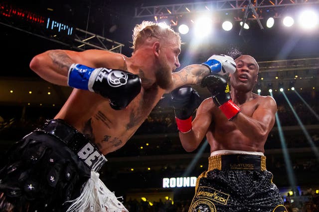 <p>Jake Paul (left) outpointed Anderson Silva on 29 October </p>