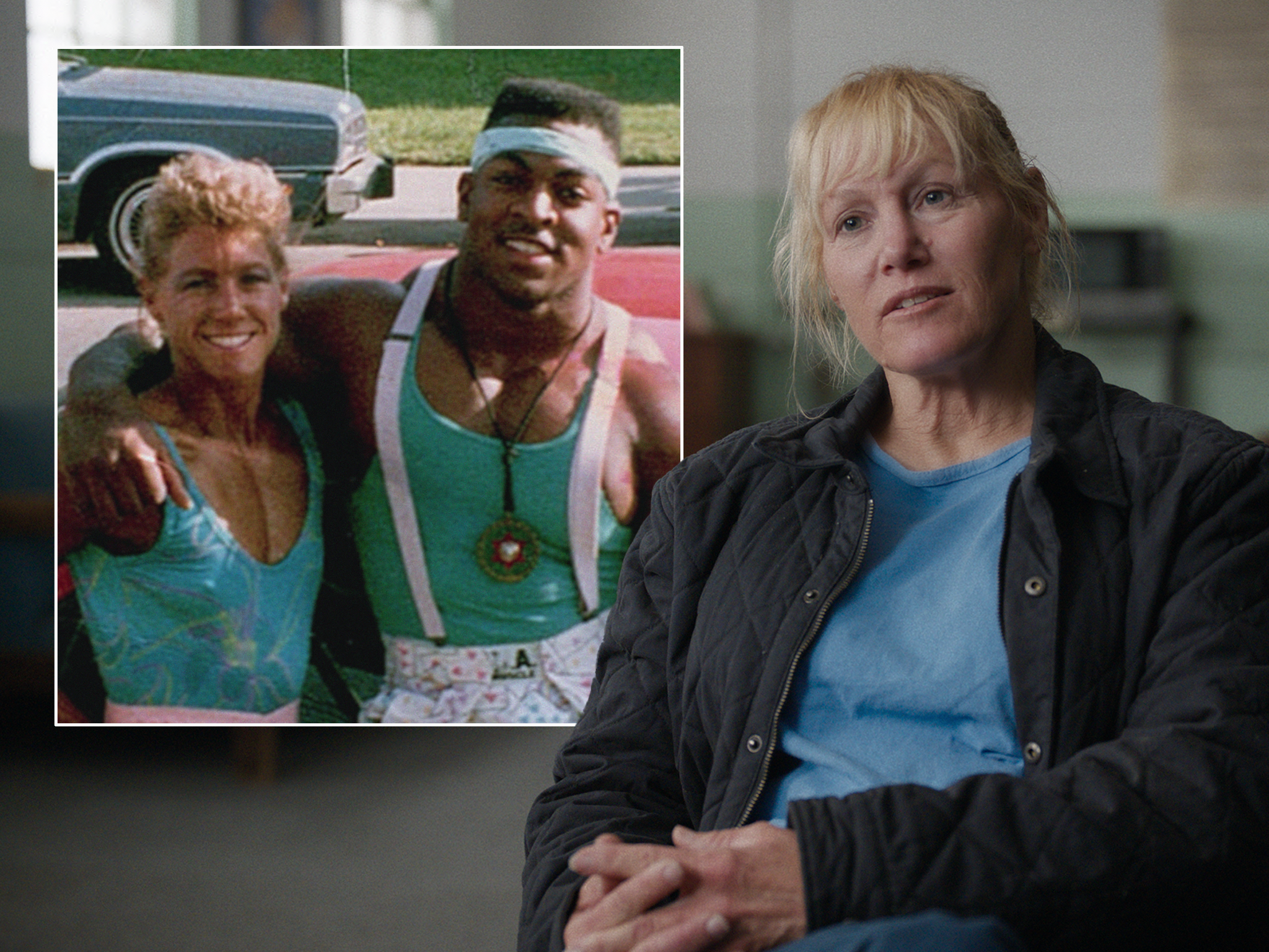Sally McNeil (right) was charged with murder after shooting her husband Ray McNeil (pictured with her left in the insert). The new Netflix documentary ‘Killer Sally’ revisits the case