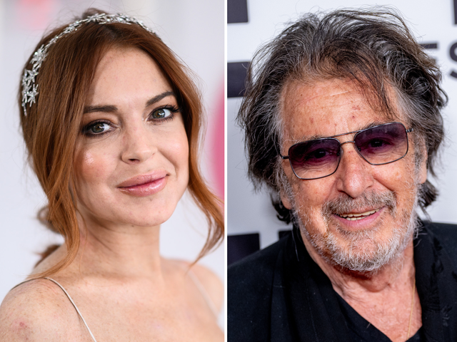 <p>Lindsay Lohan and Al Pacino</p>