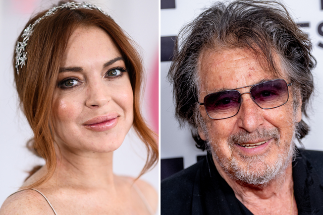 <p>Lindsay Lohan and Al Pacino</p>