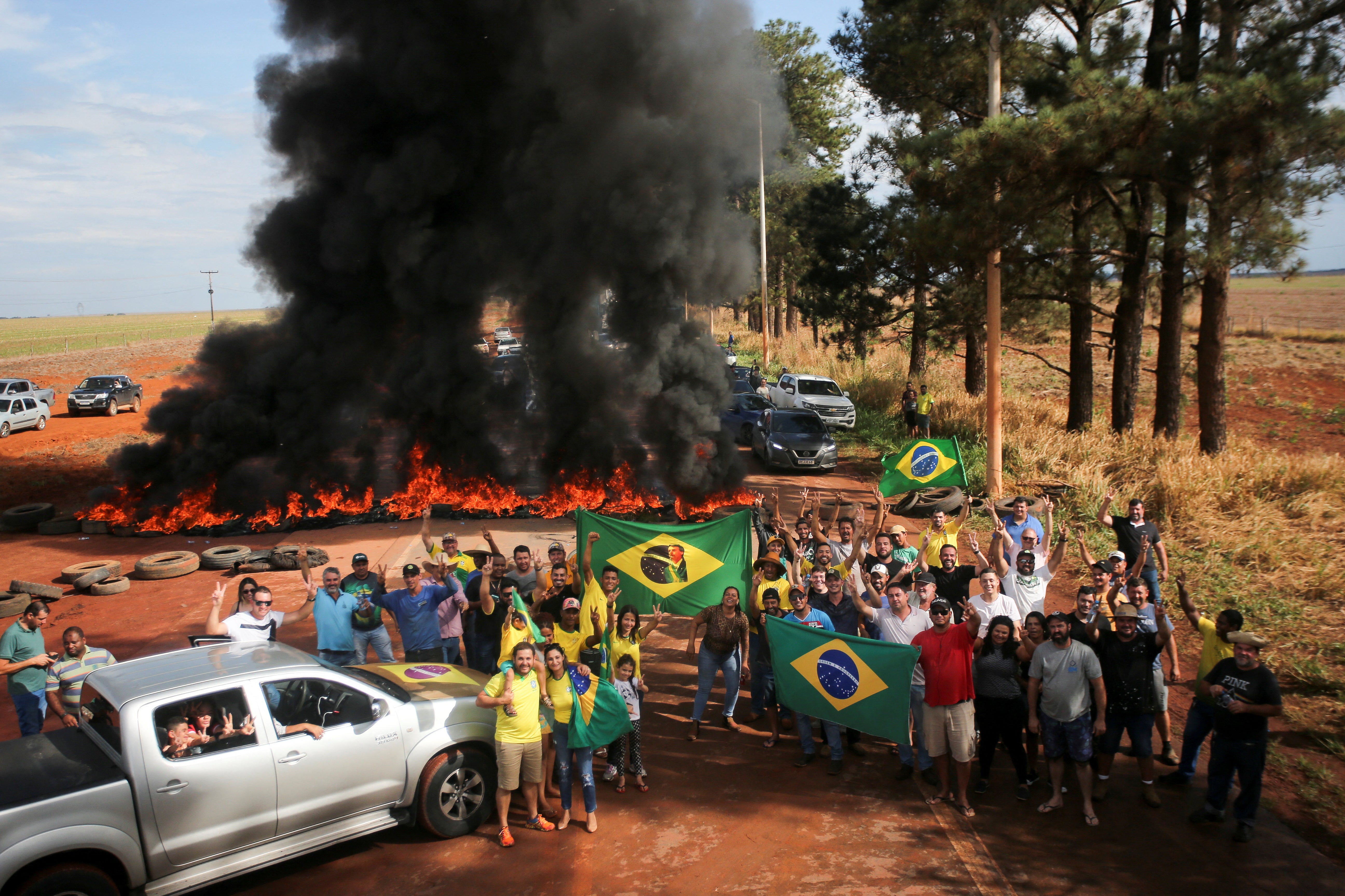 Supporters of President Bolsonaro protest against president-elect Luiz Inacio Lula da Silva, in Planaltina, north of Brasilia