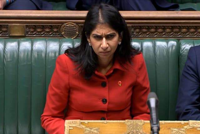 <p>Suella Braverman claimed there is an ‘invasion’ of England by migrants crossing the Channel, as she faced calls to quit during a stormy Commons appearance</p>