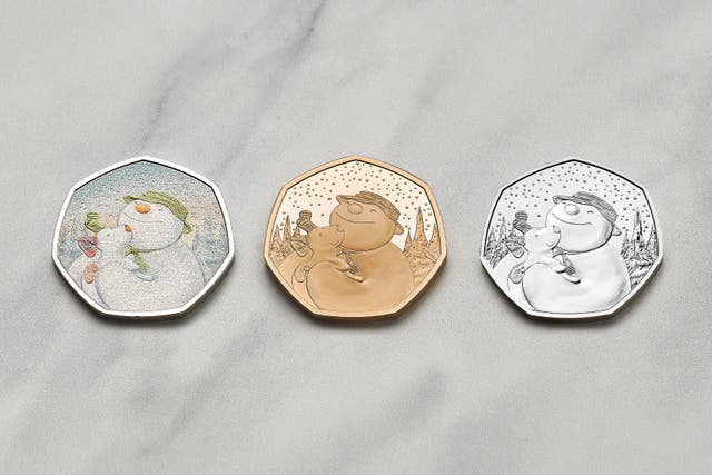 The Snowman And The Snowdog coins have been produced by the Royal Mint (Royal Mint/PA)