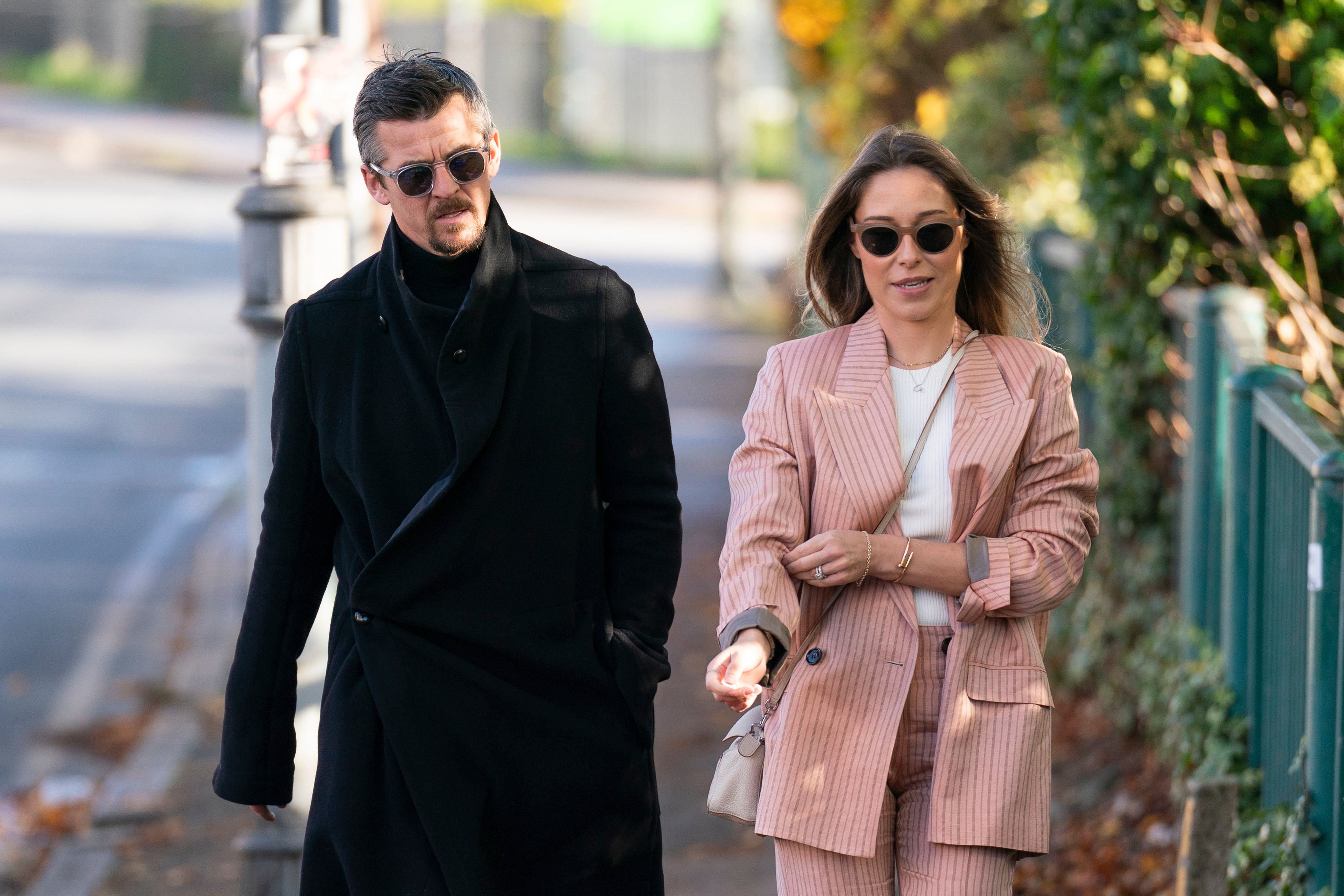 Joey Barton arrives at Wimbledon Magistrates' Court with his wife Georgia