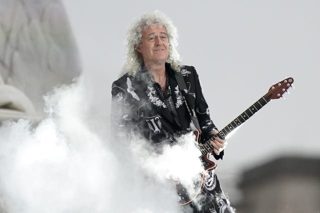Brian May of Queen performs during the BBC’s Platinum Party at the Palace staged in front of Buckingham Palace on day three of the Platinum Jubilee celebrations for Queen Elizabeth II back in June (Aaron Chown/PA)