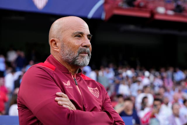 Jorge Sampaoli faces Manchester City with Sevilla on Wednesday (Jose Breton/AP).