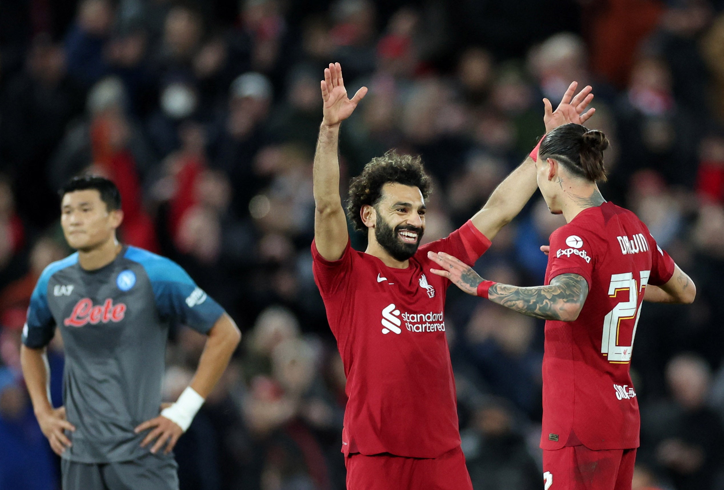 Salah salute: the Egyptian star’s goal makes him top scorer in the Champions League