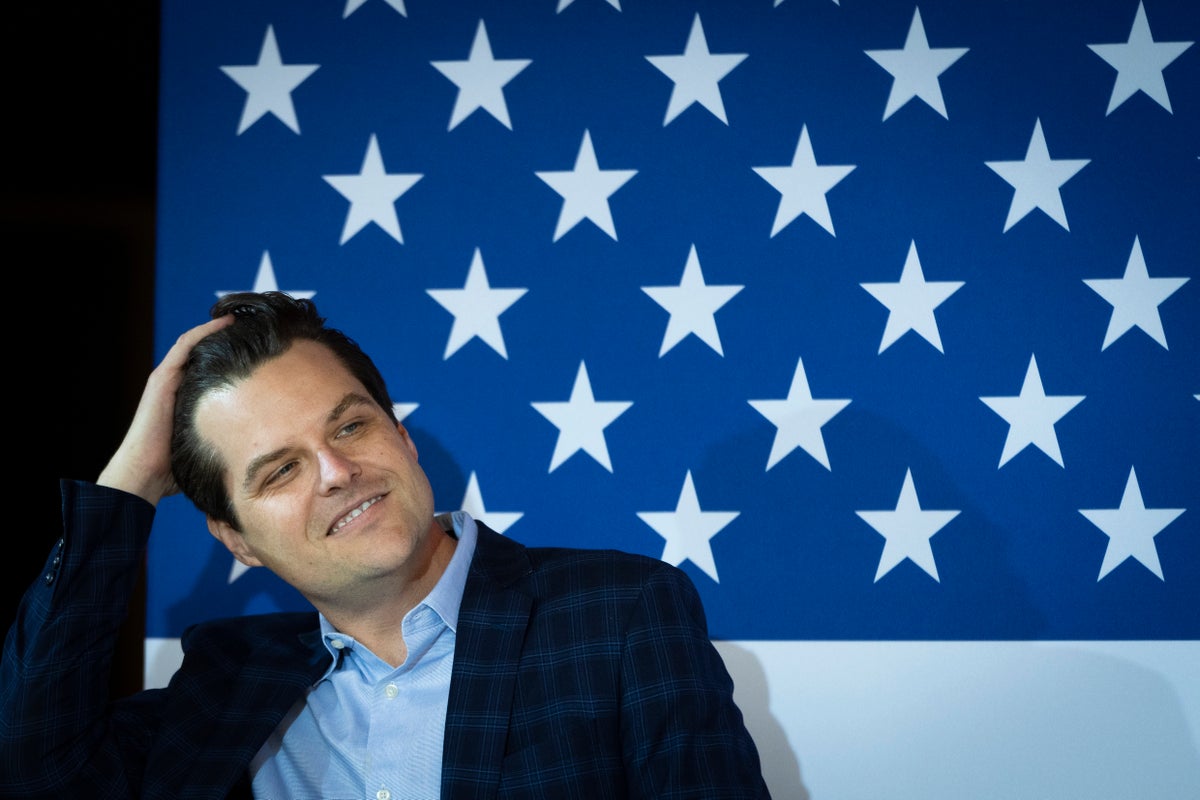 Matt Gaetz blames bad weather as he drops out of Trump’s expected 2024 event – despite 80% of flights still on