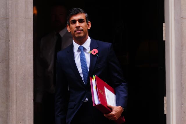 Rishi Sunak departs 10 Downing Street for Prime Minister’s Questions (Victoria Jones/PA)