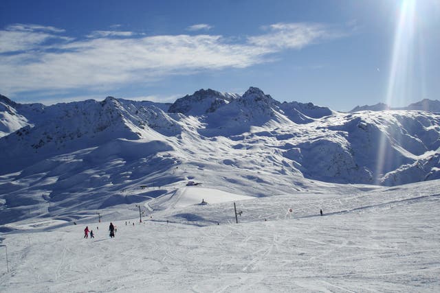 <p>Les Contamines’ quiet ski area</p>