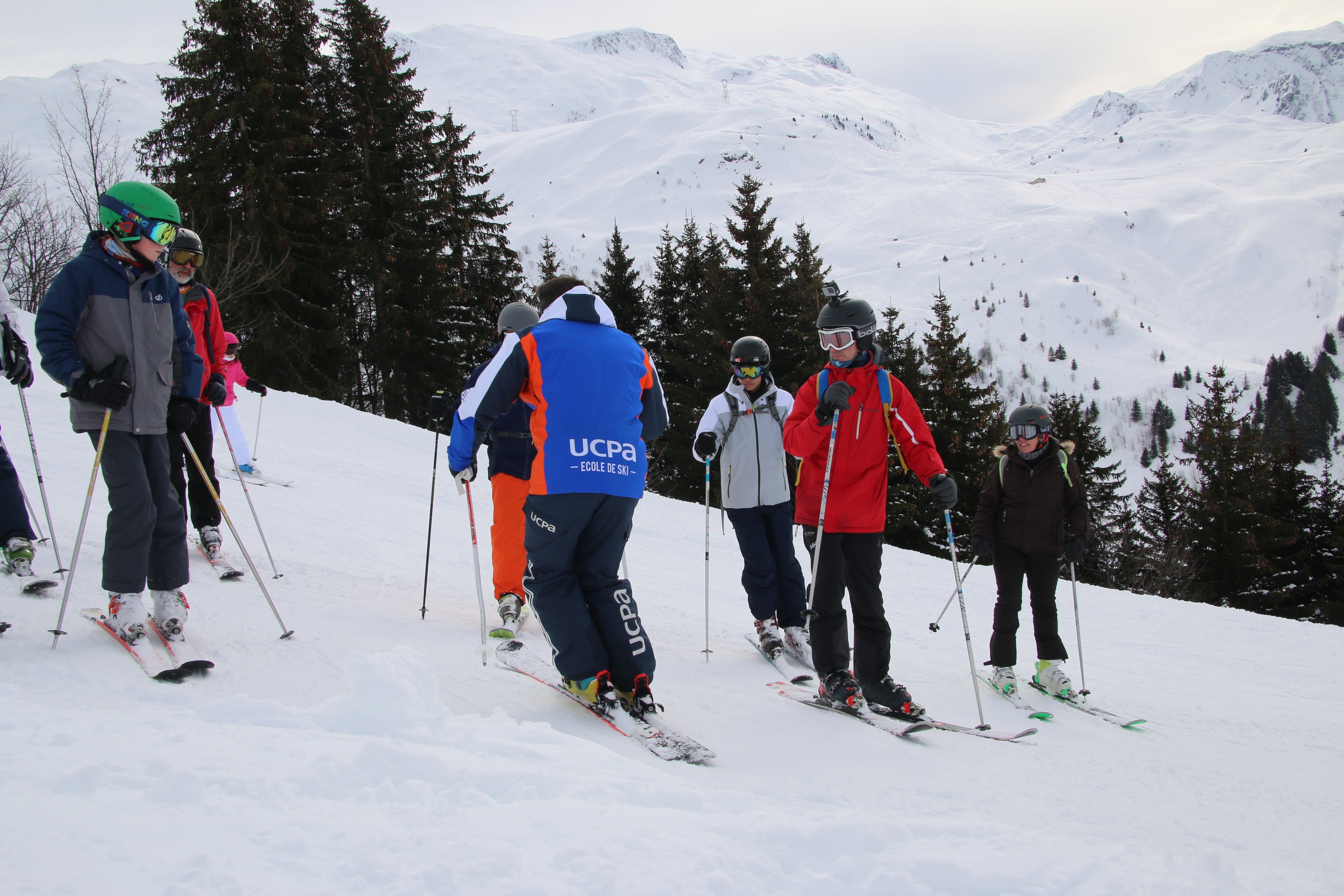 Getting schooled in off-piste by a ski instructor