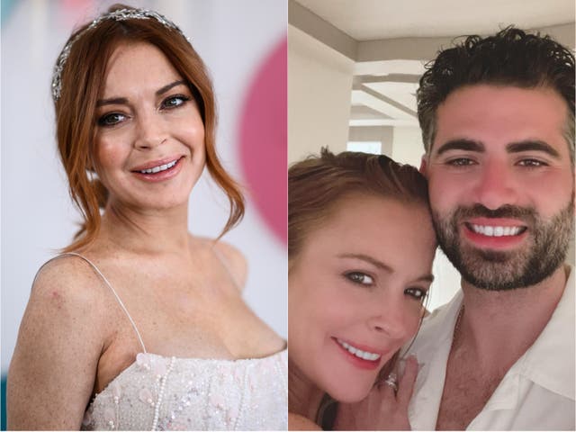 <p>Lindsay Lohan and her husband, Bader Shammas</p>