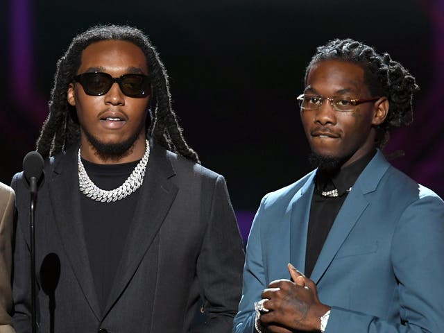 <p>LOS ANGELES, CALIFORNIA - JULY 10: (L-R) Takeoff, and Offset of Migos speak onstage during The 2019 ESPYs at Microsoft Theater on July 10, 2019 in Los Angeles, California. (Photo by Kevin Winter/Getty Images)</p>