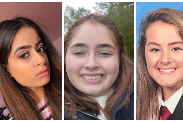 Left to right, Nadia Sharif, Christie Harnett and Emily Moore all died after undergoing treatment at West Lane Hospital in Middlesbrough (PA)