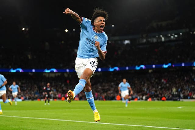 <p>Rico Lewis made history for Manchester City</p>