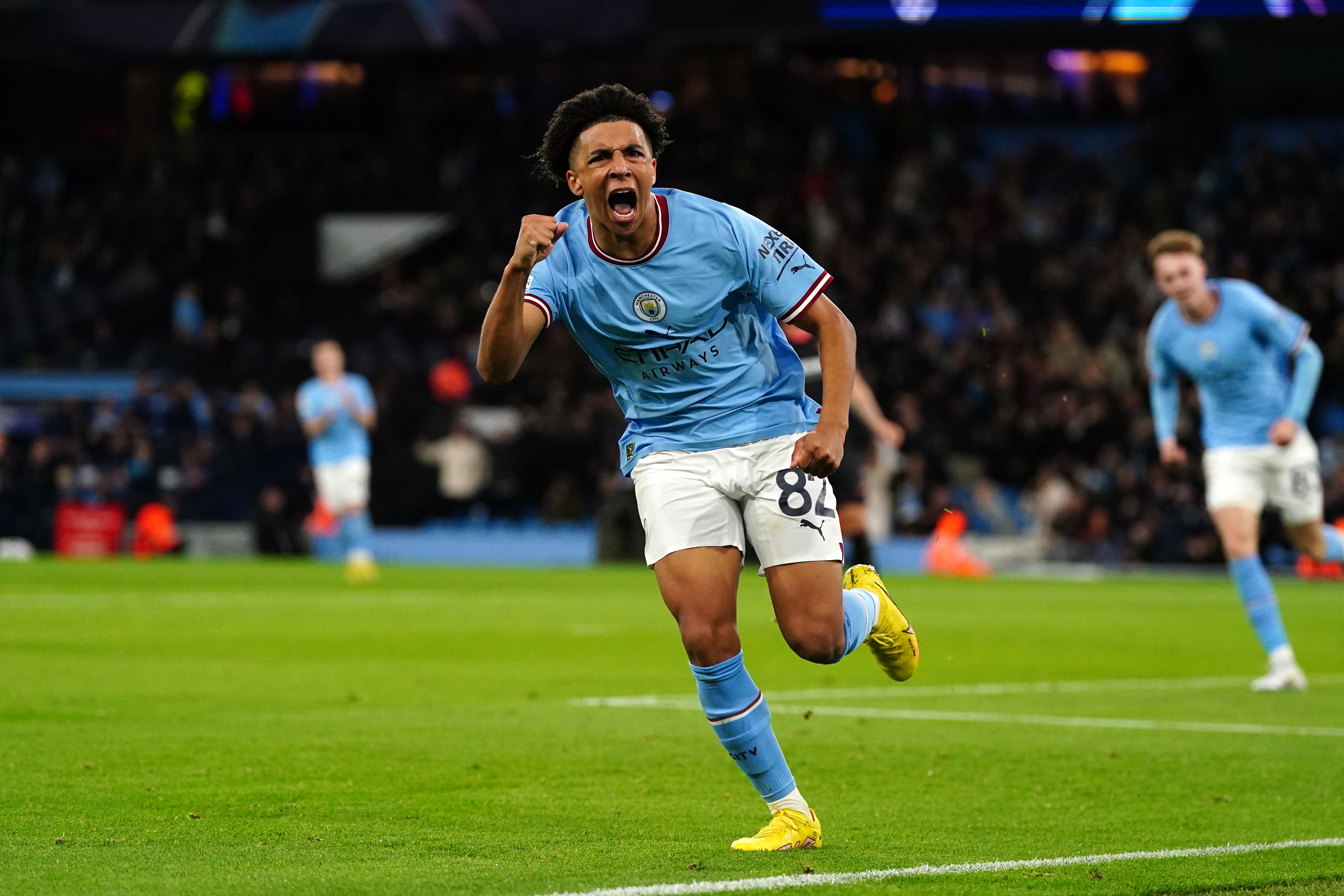 Rico Lewis scored for Manchester City (Nick Potts/PA)