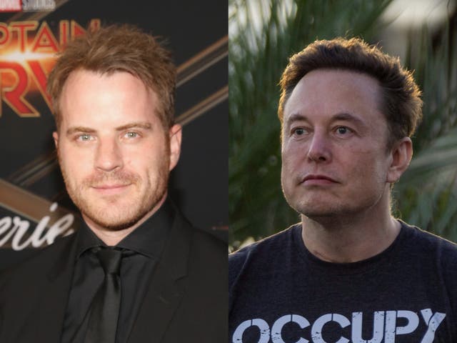 <p>Robert Kazinsky and Elon Musk</p>