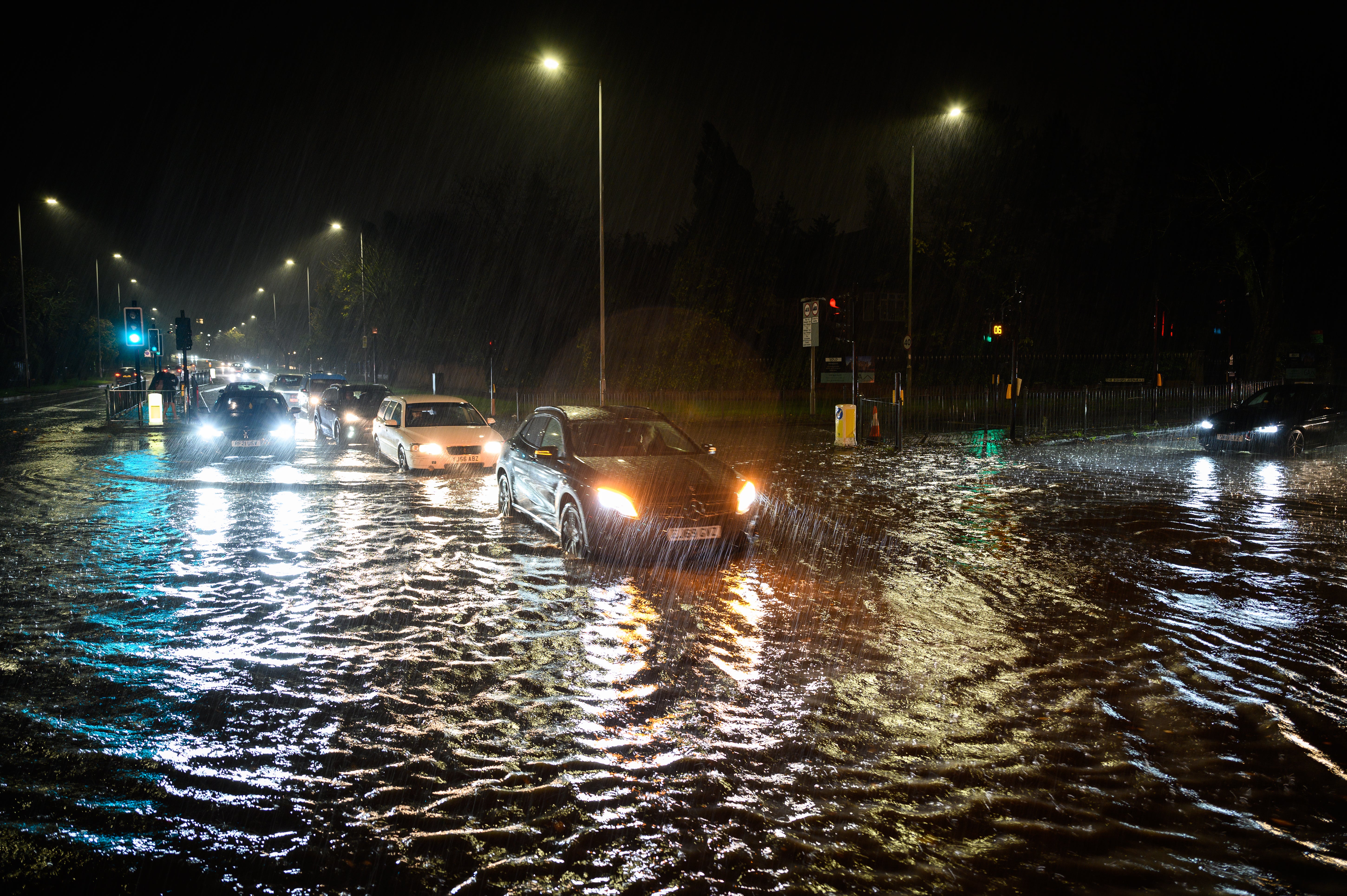 Heavy downpours caused travel disruption in the captial last night