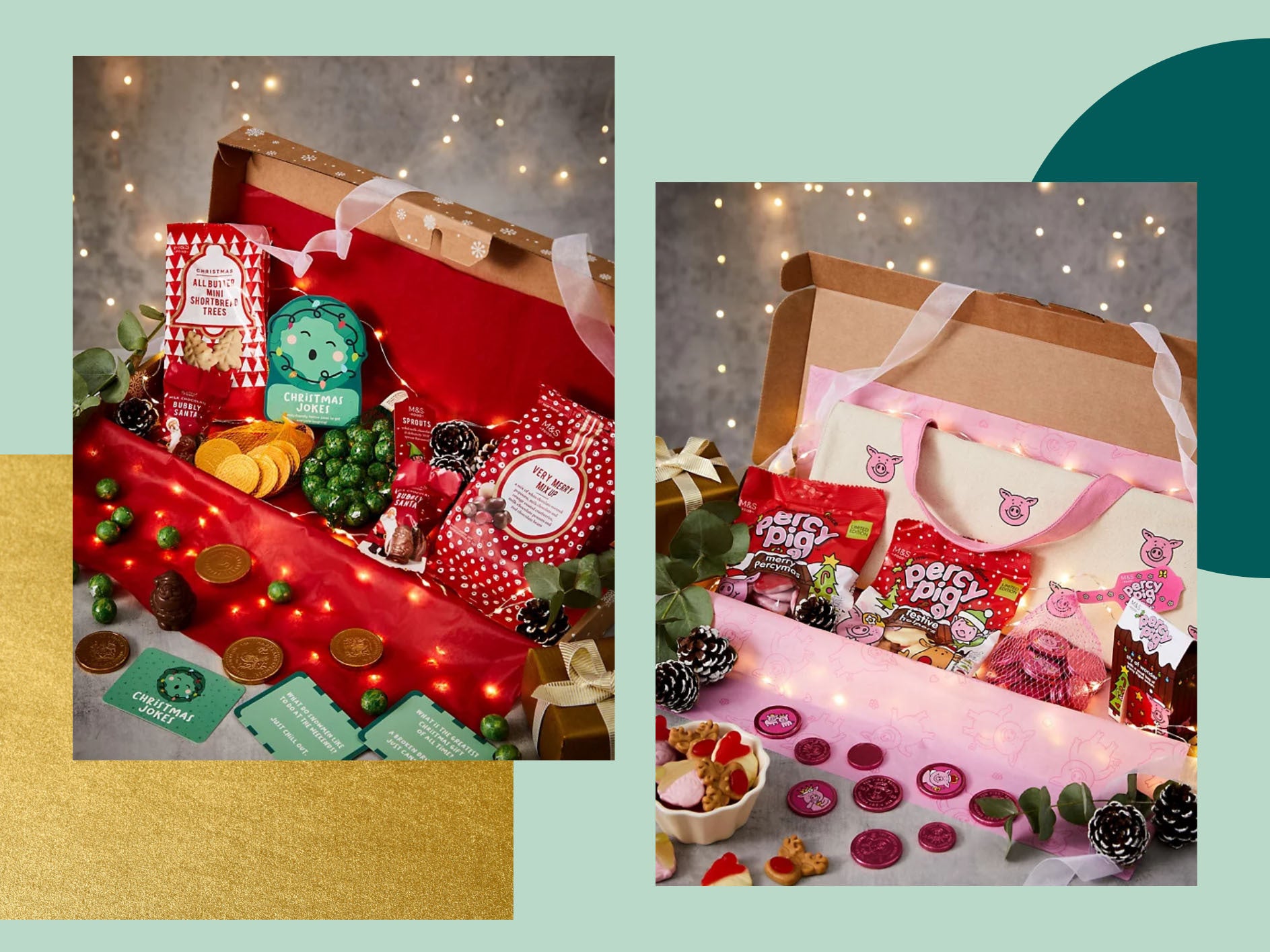 From shortbread trees and chocolate coins to caterpillar fruit gums and candy-cane sweets, there’s plenty to tuck into